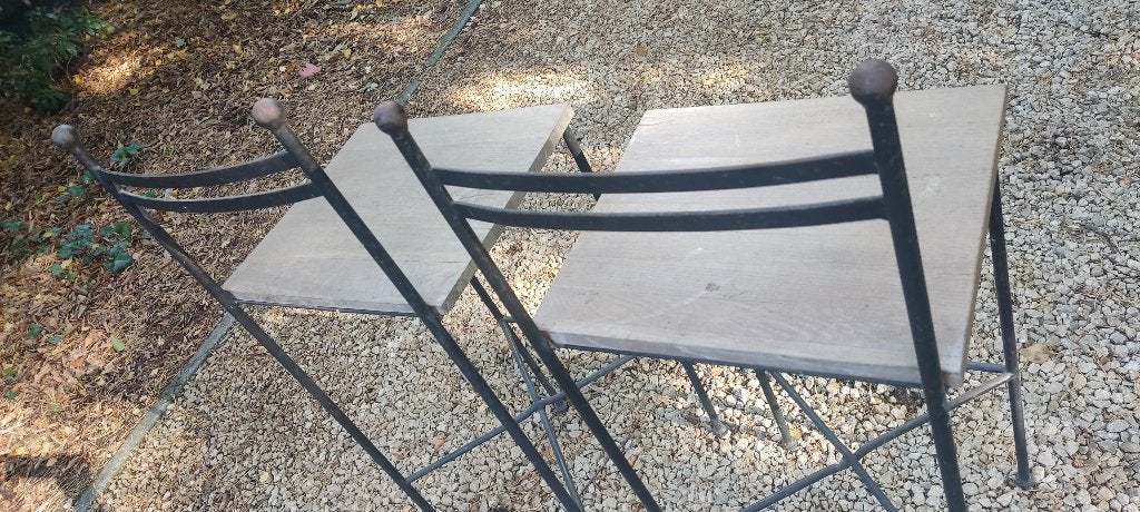 2 très beaux tabourets hauts en bois, Maison & Meubles, 2 tabourets, Enlèvement, Utilisé, Bois