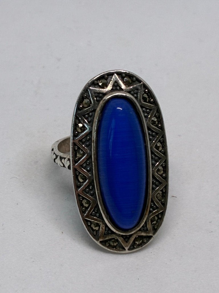 Zilveren ring in antieke stijl, zilver 925, maat 21, Bijoux, Sacs & Beauté, Gris, Enlèvement ou Envoi, Femme ou Homme, Comme neuf