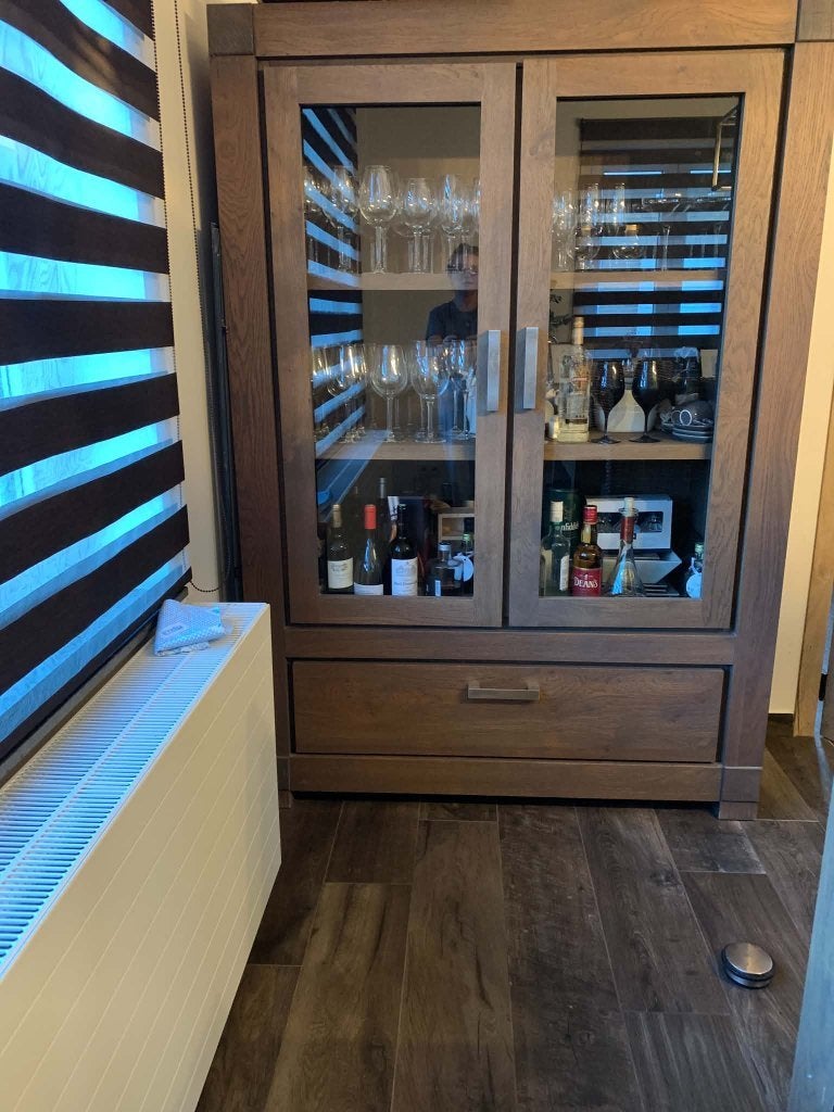 Armoire vitrine en bois massif 185 cm, 25 à 50 cm, Avec porte(s), Classique en bois massif, 100 à 150 cm