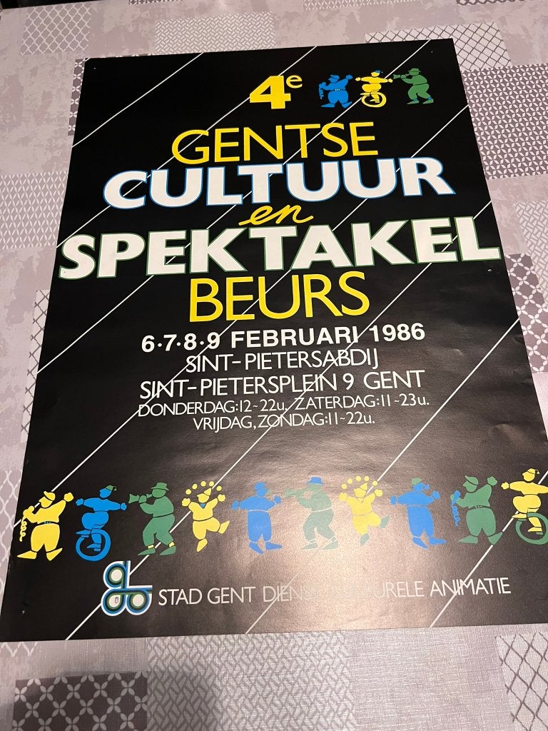 Vintage Poster 4e Gentse cultuur en spektakel beurs 6*7*8*9, Collections, Rectangulaire vertical, Utilisé, Affiche ou Poster pour porte ou plus grand
