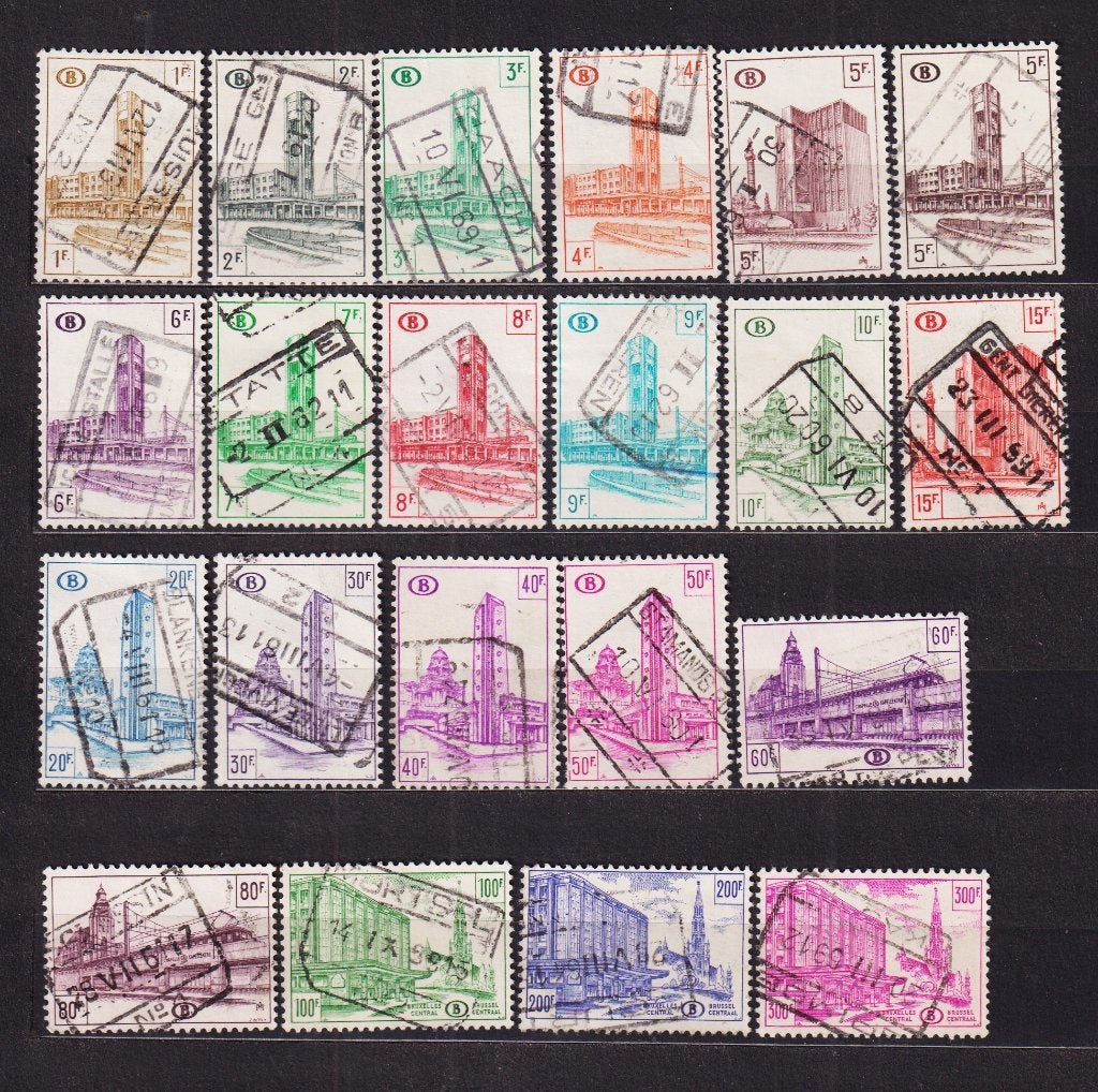 Belgique Timbres chemins de fer TR336-354B oblitéré, Oblitéré, Trains, Affranchi, Envoi