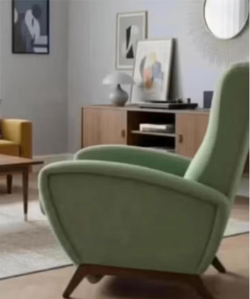 Vintage Scandi 'Relax' Fauteuil, Ophalen, Gebruikt, Stof