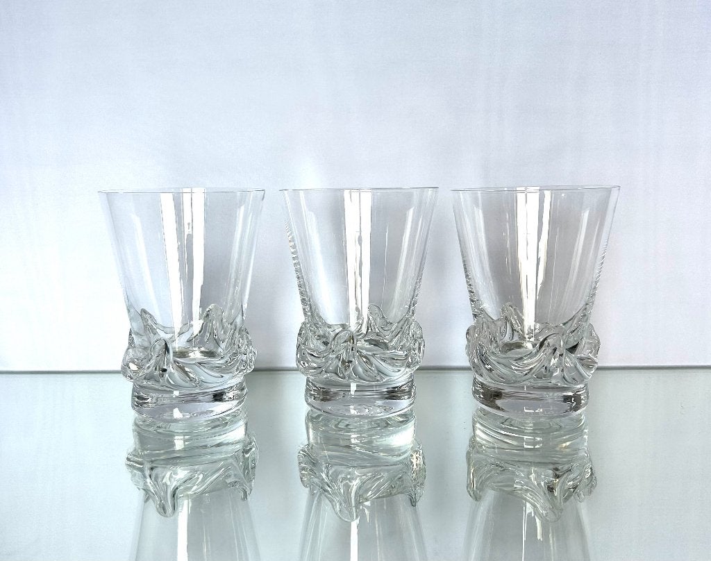 Daum France 3 kristallen glazen Sorcy, Antiquités & Art, Antiquités | Verre & Cristal, Enlèvement ou Envoi