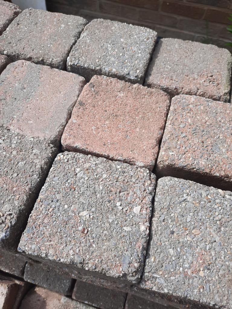 Betonklinkers, getrommeld, herfstkleur, 11 x 11 x 6 cm, Tuin en Terras, Ophalen, Beton, 10 m² of meer, Klinkers