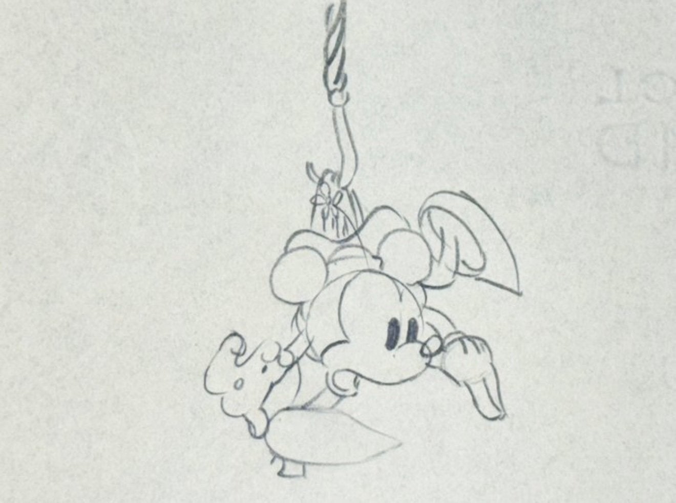 2 dessins originaux de Disney Studio (1933) — Pete et Minnie, Enlèvement ou Envoi, Mickey Mouse