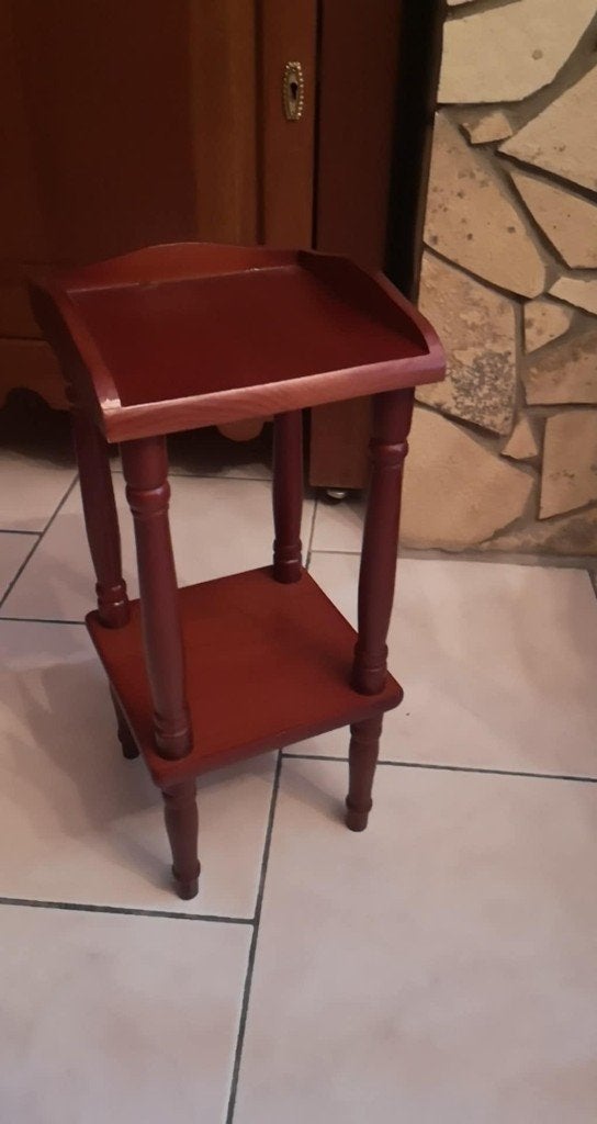 Petite sellette vintage en bois / table d'appoint téléphone, Enlèvement, Utilisé