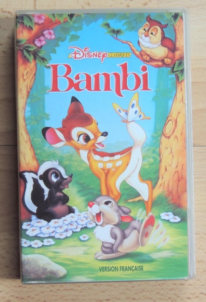 Cassette vidéo VHS Walt Disney BAMBI, Dessin animé, Tous les âges, Français, Comme neuf
