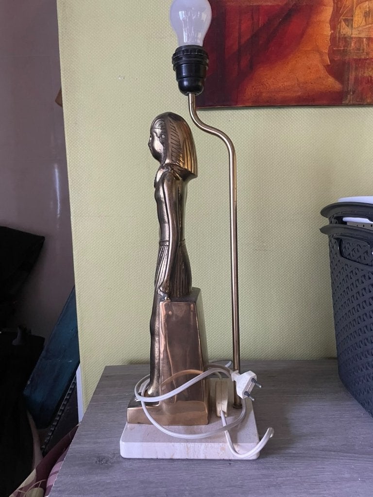 Lampe décor égyptien, Autres marques, Art déco, Enlèvement, Métal