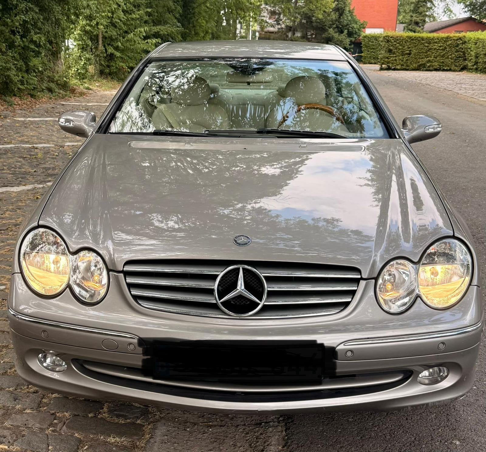 Mercedes CLK 1.8 benzine 90.000 km, Auto's, Mercedes-Benz, Beige, Beige, Leder, Bedrijf
