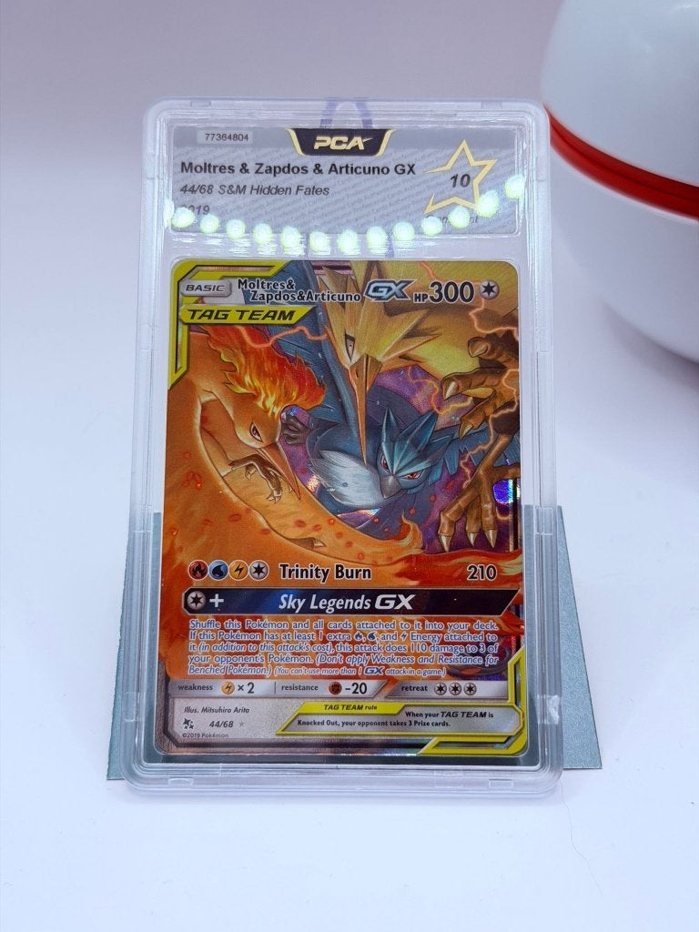 Moltres & Zapdos & Articuno GX Hidden Fates PCA 10, Ophalen of Verzenden, Nieuw, Losse kaart, Foil