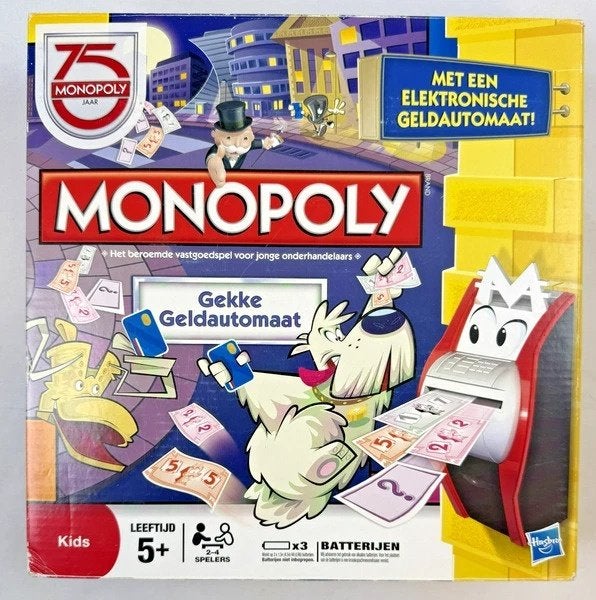 Hasbro Monopoly Gekke Geldautomaat Bordspel compleet spel, Hobby en Vrije tijd, Een of twee spelers, Verzenden, Zo goed als nieuw