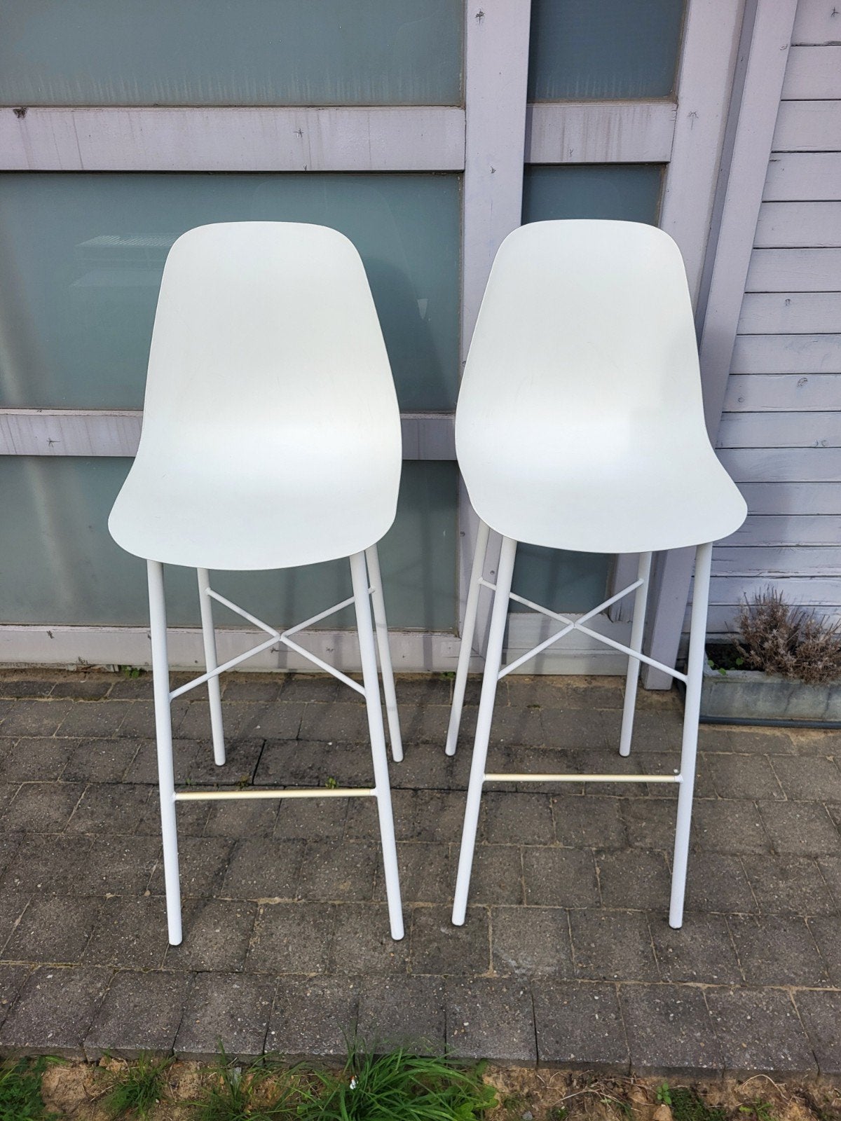 Bar stoelen, Avec repose-pieds, 2 tabourets, Comme neuf, Synthétique