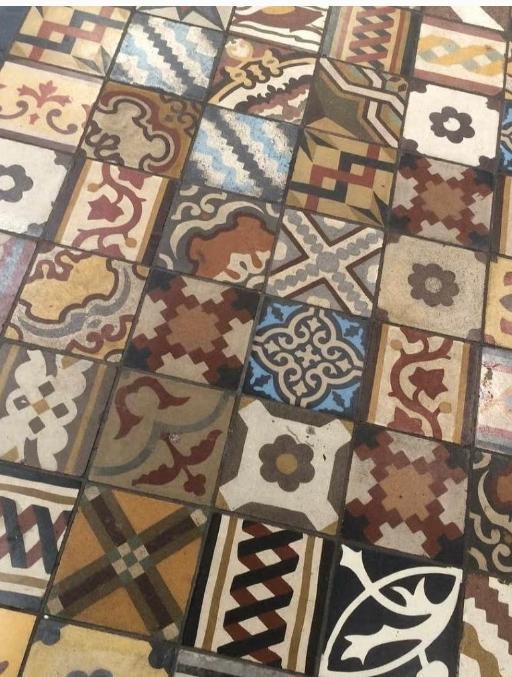 CARREAUX DE CIMENT ANCIENS, MÉLANGE DE MOTIFS 20X20CM, VENTE, Enlèvement