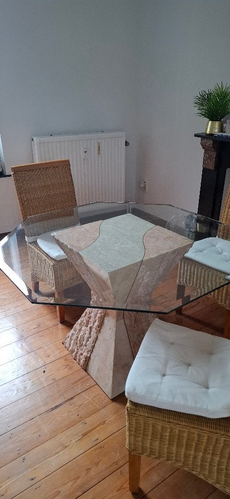 Magnifique ensemble Table à manger octogonale, Maison & Meubles, Enlèvement, Comme neuf, 50 à 100 cm, 100 à 150 cm