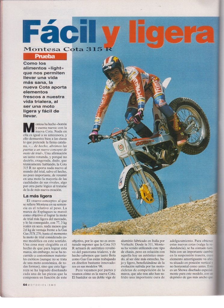 Moto Montesa Cota 315R collection, Envoi, Utilisé