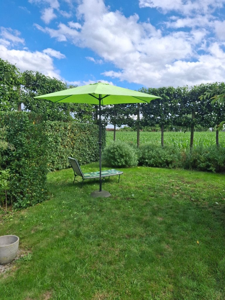 Complete Parasolset: parasol (Ø 300 cm) + Zware Parasolvoet, Ophalen, Nieuw, 2 tot 3 meter, Stokparasol
