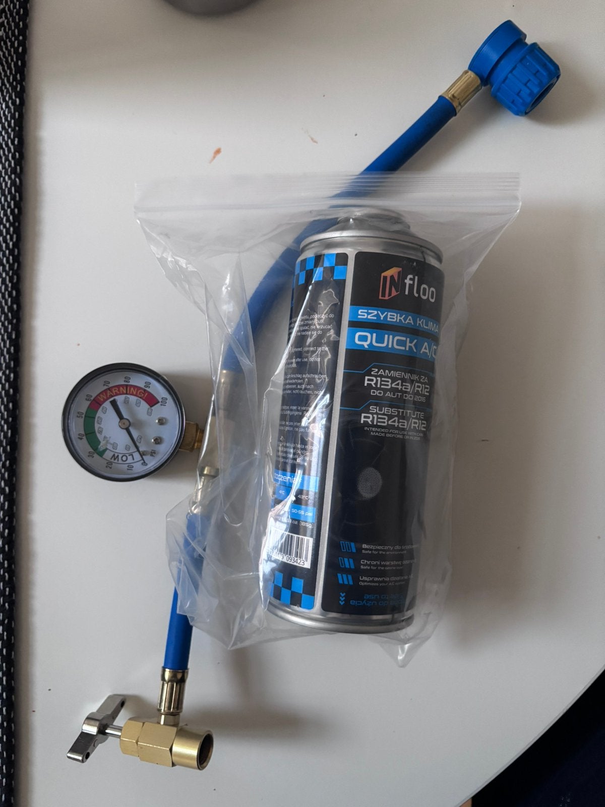 R134a Fast Gas + KABEL MET MANOMETER, Auto diversen, Auto-accessoires, Zo goed als nieuw, Ophalen