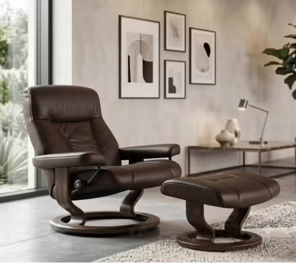 stressless relax met voetbankje, Huis en Inrichting, Ophalen, Gebruikt, Hout