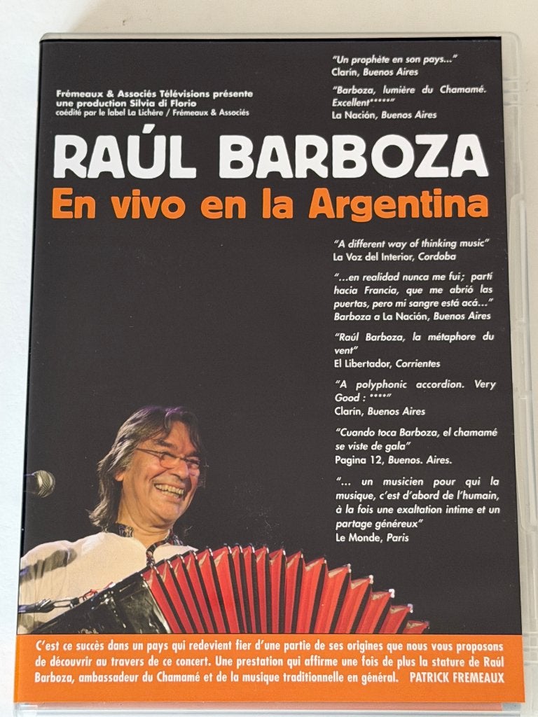 Raul Barboza - En Vovo En La Argentina (DVD), CD & DVD, DVD | Musique & Concerts, Tous les âges, Enlèvement ou Envoi, Utilisé
