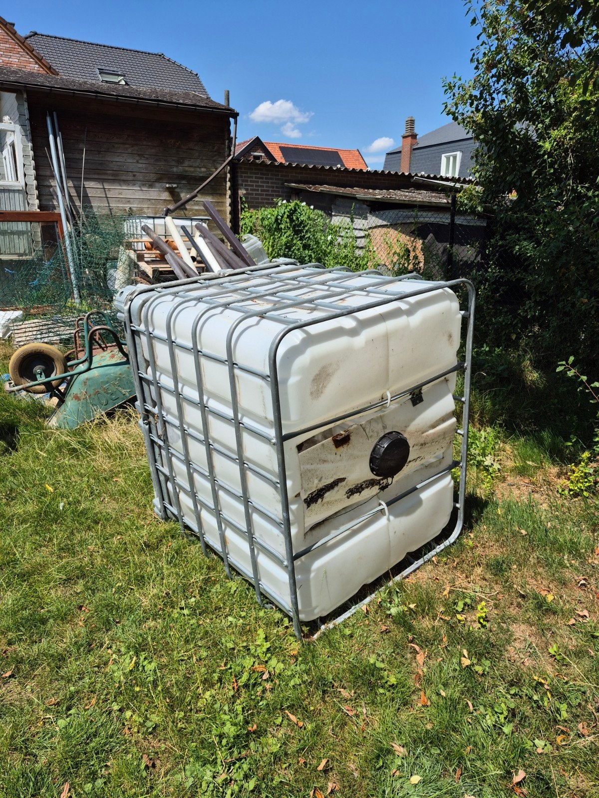 IBC watervat 1000l, Ophalen, Kunststof, Gebruikt, Met kraantje