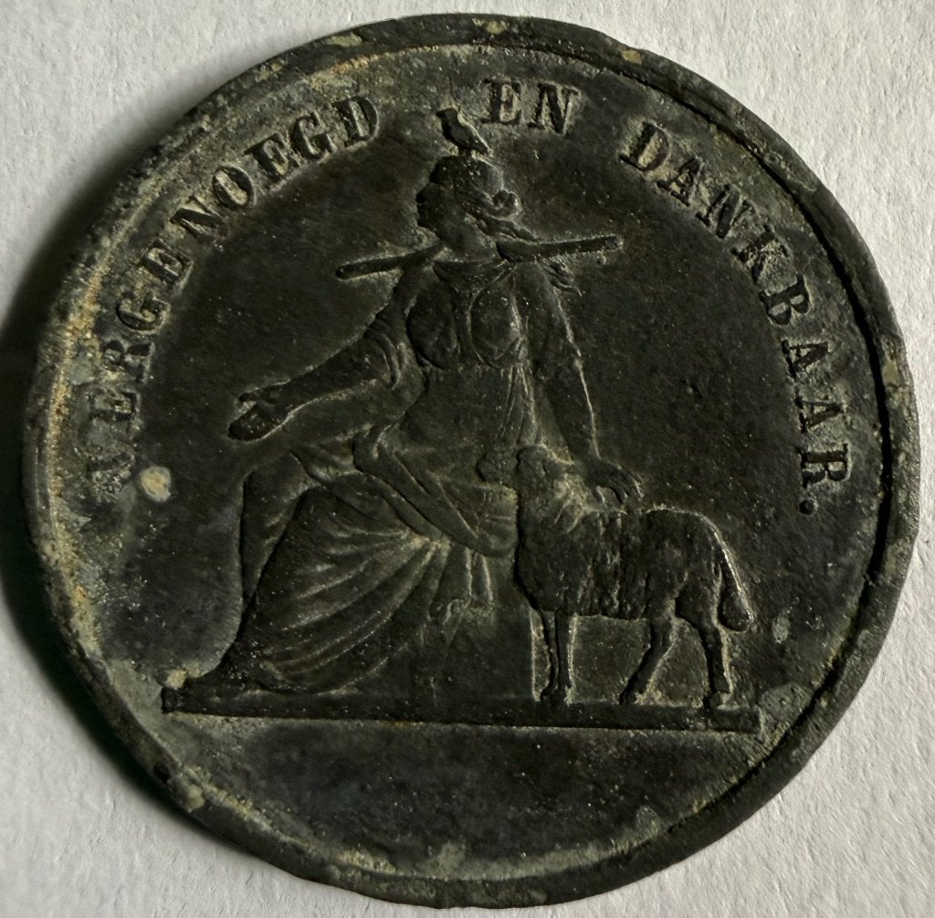 Médaille à pain en zinc Amsterdam 1861, Envoi, Autres matériaux