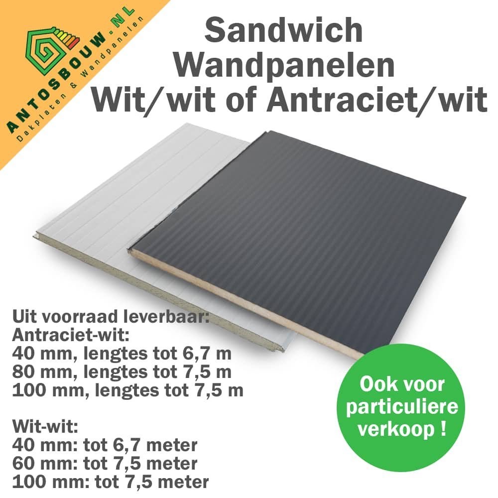 Sandwich/wand nieuwe gelegenheidspartij panelen A en B keus, Doe-het-zelf en Bouw, Ophalen, Nieuw