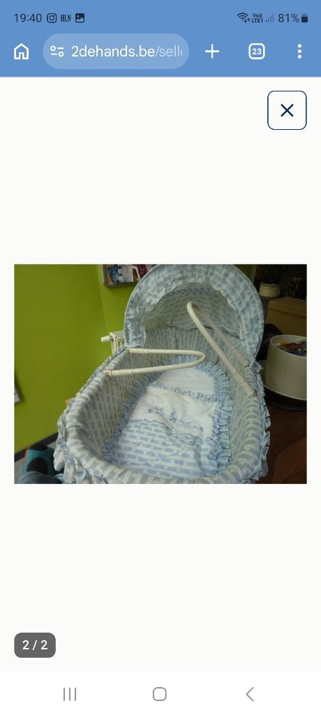 Rotan wiegje voor baby, Kinderen en Baby's, Ophalen