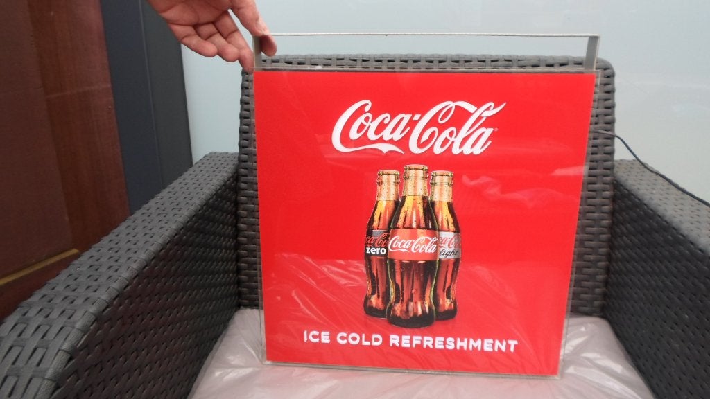 mooie verlichting van coca-cola, Verzamelen, Ophalen, Nieuw, Reclamebord