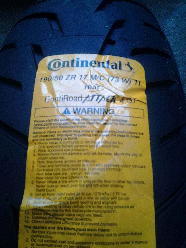 190/50/17 conti road attack 4 gt renf, Motos, Envoi, Neuf