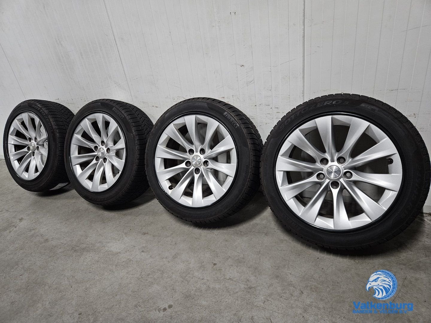 6-7mm! Originele Tesla Model S 19 inch velgen 5x120 TPMS win, 19 inch, -, -, Banden en Velgen