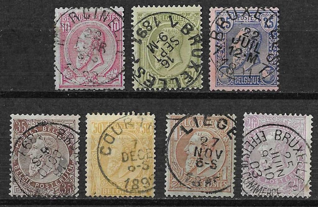 België OPC 46-52 Koning Leopold II Profiel naar links, Ophalen of Verzenden, Gestempeld, Koninklijk huis