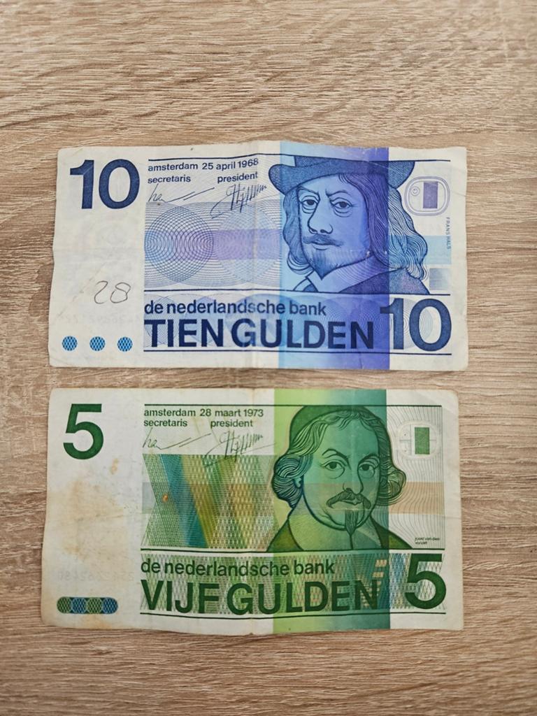5 en 10 gulden Nederland set, Postzegels en Munten, Bankbiljetten | Nederland, Ophalen of Verzenden, 10 gulden, Setje