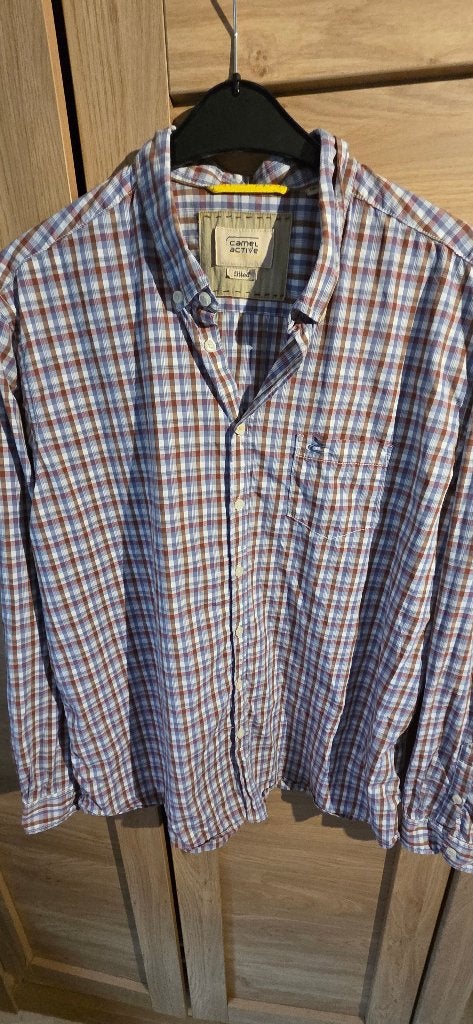 Chemise camel - Bon état - taille XL, Tour de cou 43/44 (XL), Enlèvement ou Envoi, Comme neuf, Camel