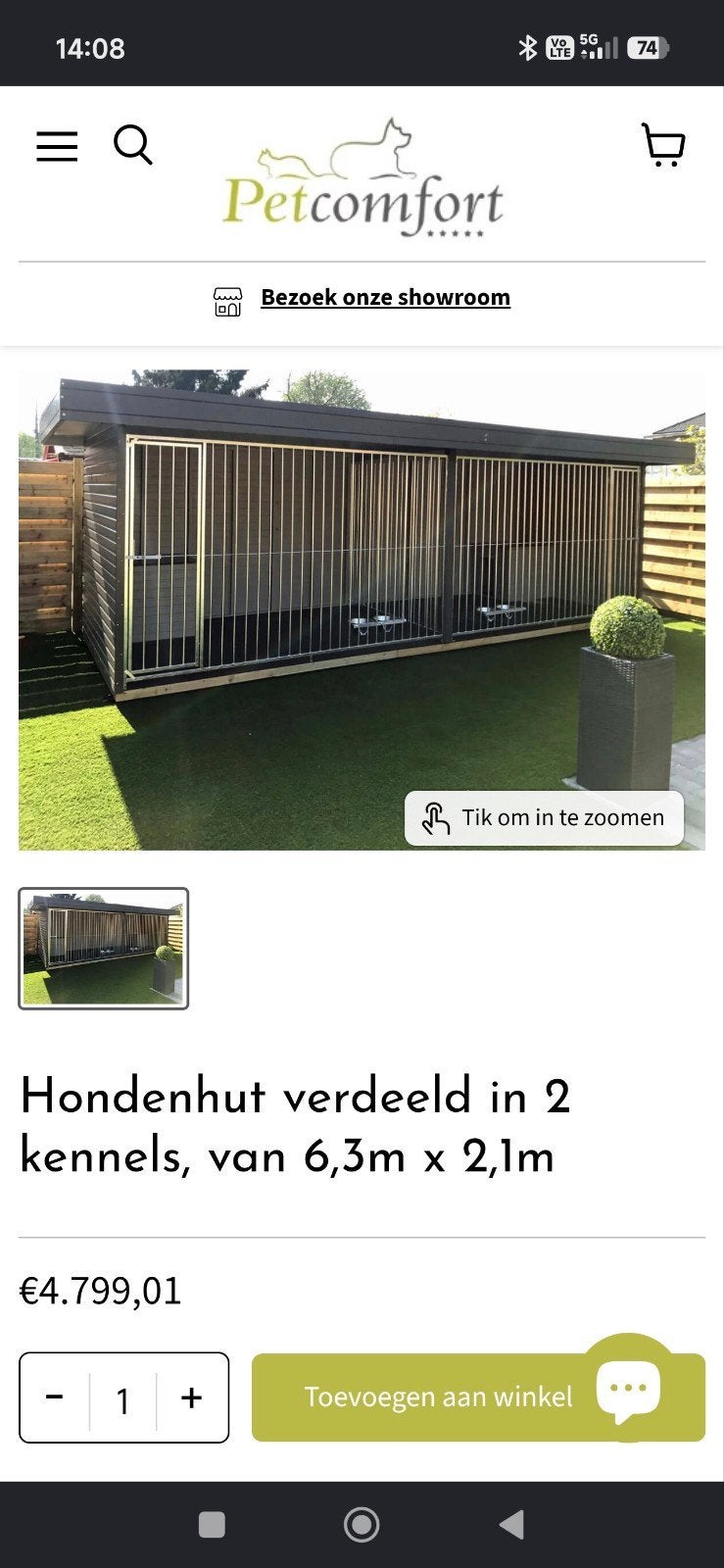 Dubbel hondenkennel, Ophalen of Verzenden, Hondenkennel