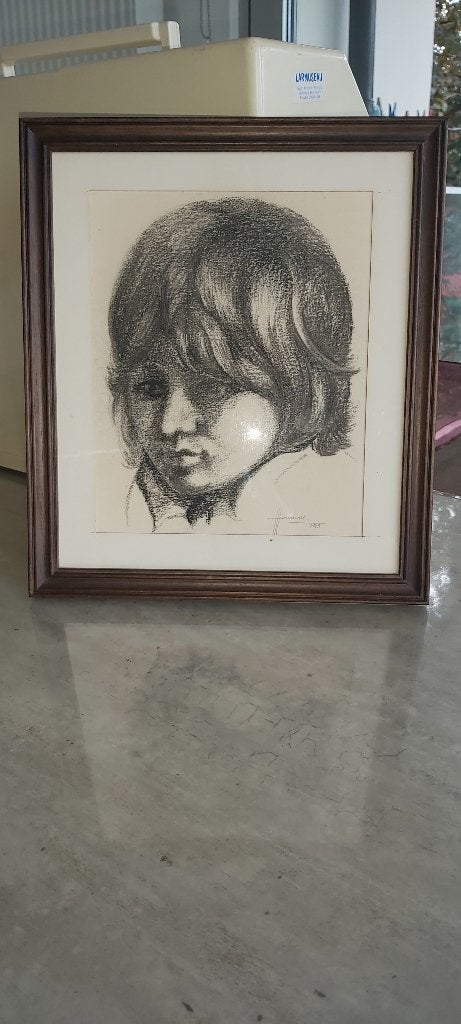 Tekening, Antiquités & Art, Art | Dessins & Photographie, Enlèvement, Dessin, Dessin au fusain, Fait main