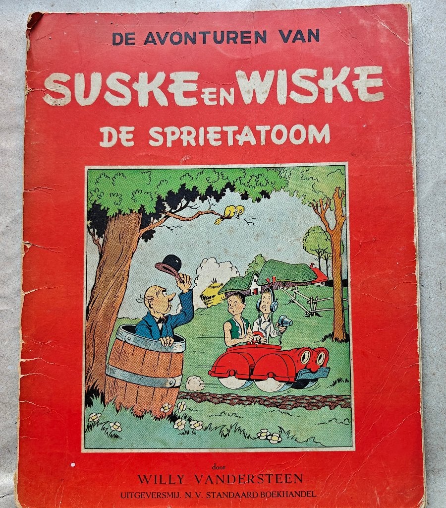 Suske en Wiske - eerste druk De Sprietatoom, Gelezen, Willy vandersteen, Eén stripboek, Ophalen of Verzenden