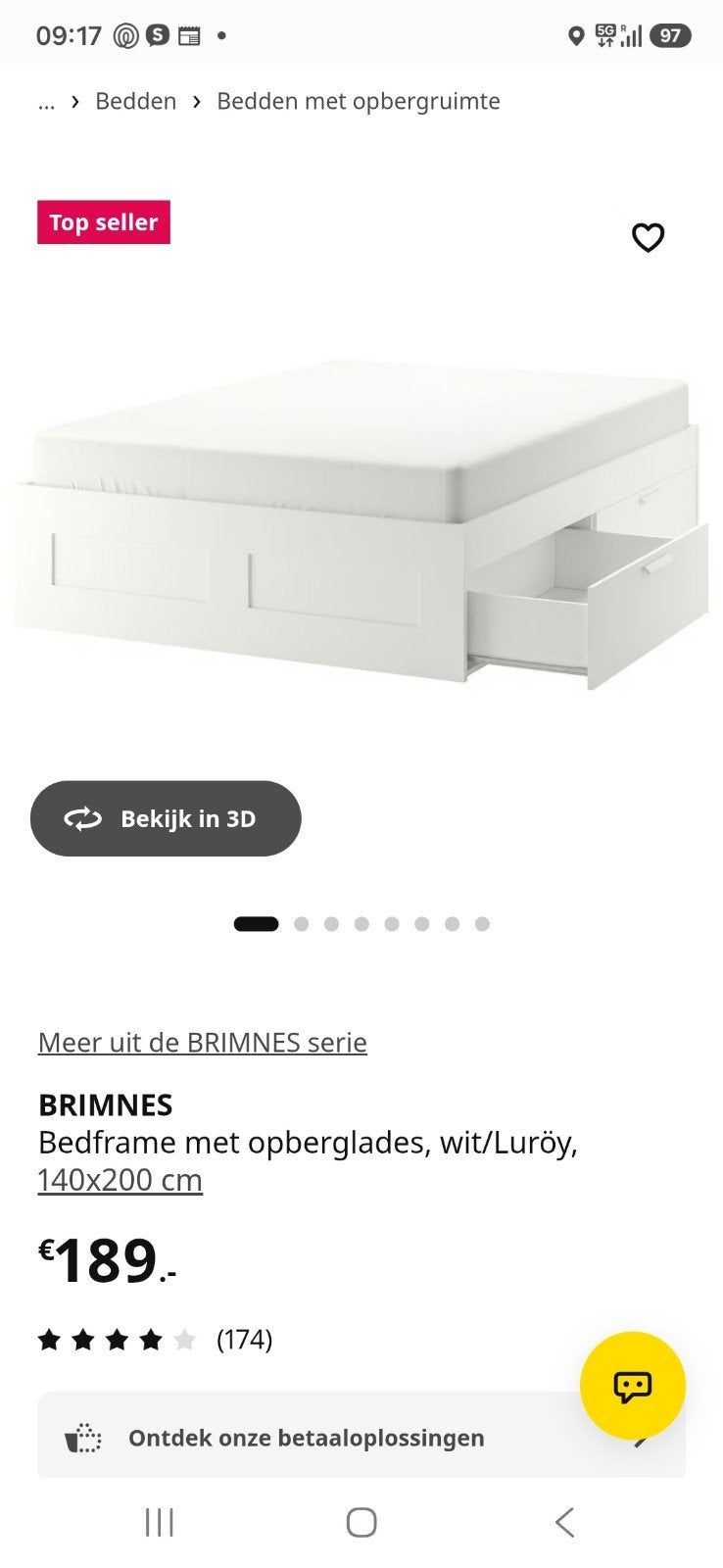 ikea Brimnes bed, Ophalen