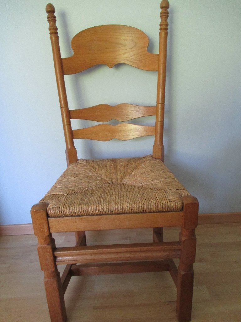 Eiken masief stoelen 4 stuks, Ophalen, Gebruikt, Bruin, Klasiek