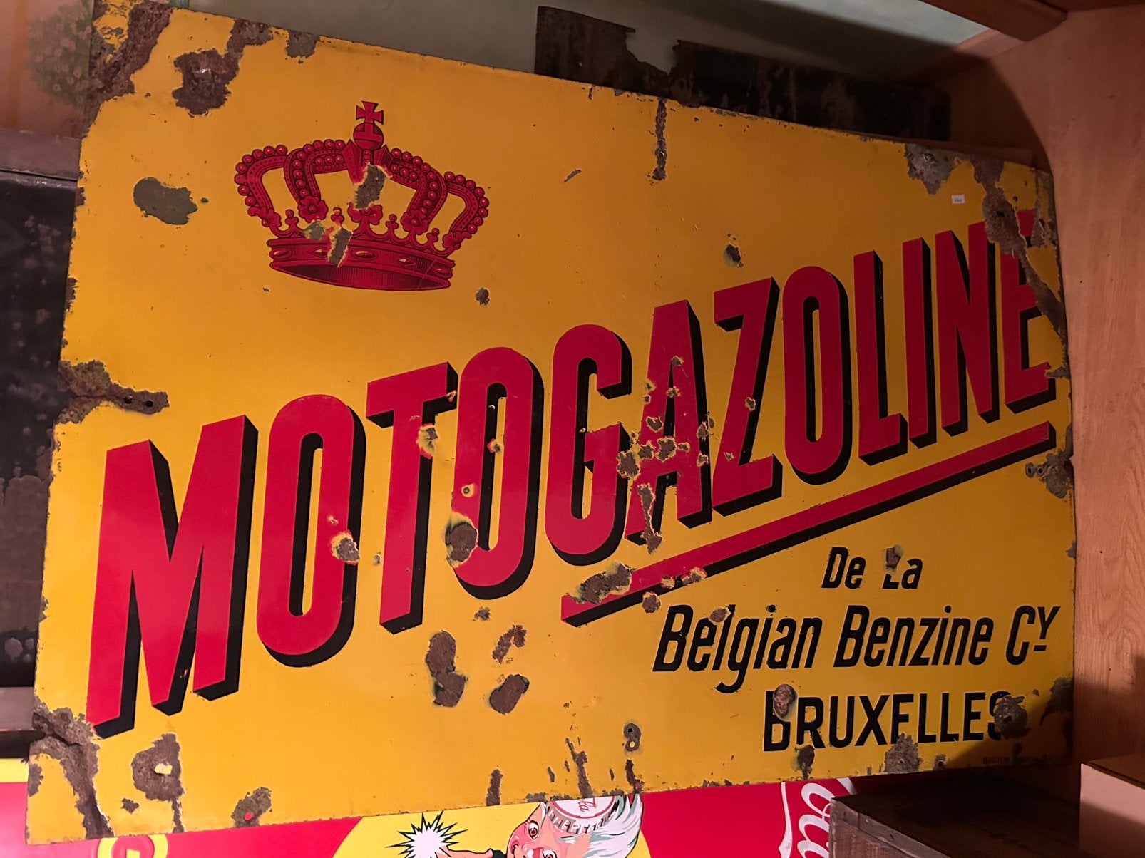 Plaque émaillee Shell motogazoline, Collections, Marques & Objets publicitaires, Enlèvement
