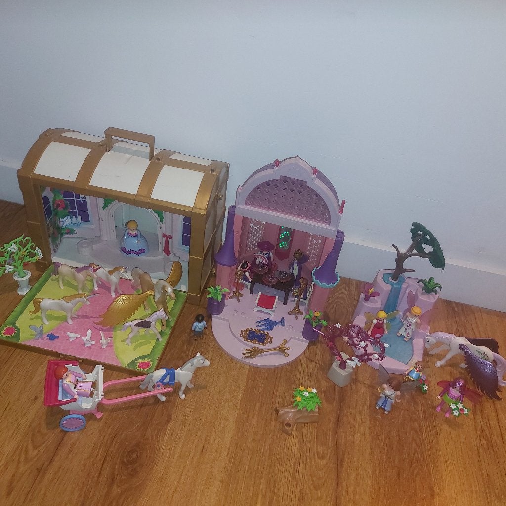 Playmobil set meisjes,eenhoorns,fairies,waterval, Ophalen, Gebruikt, Gebouw, Complete set