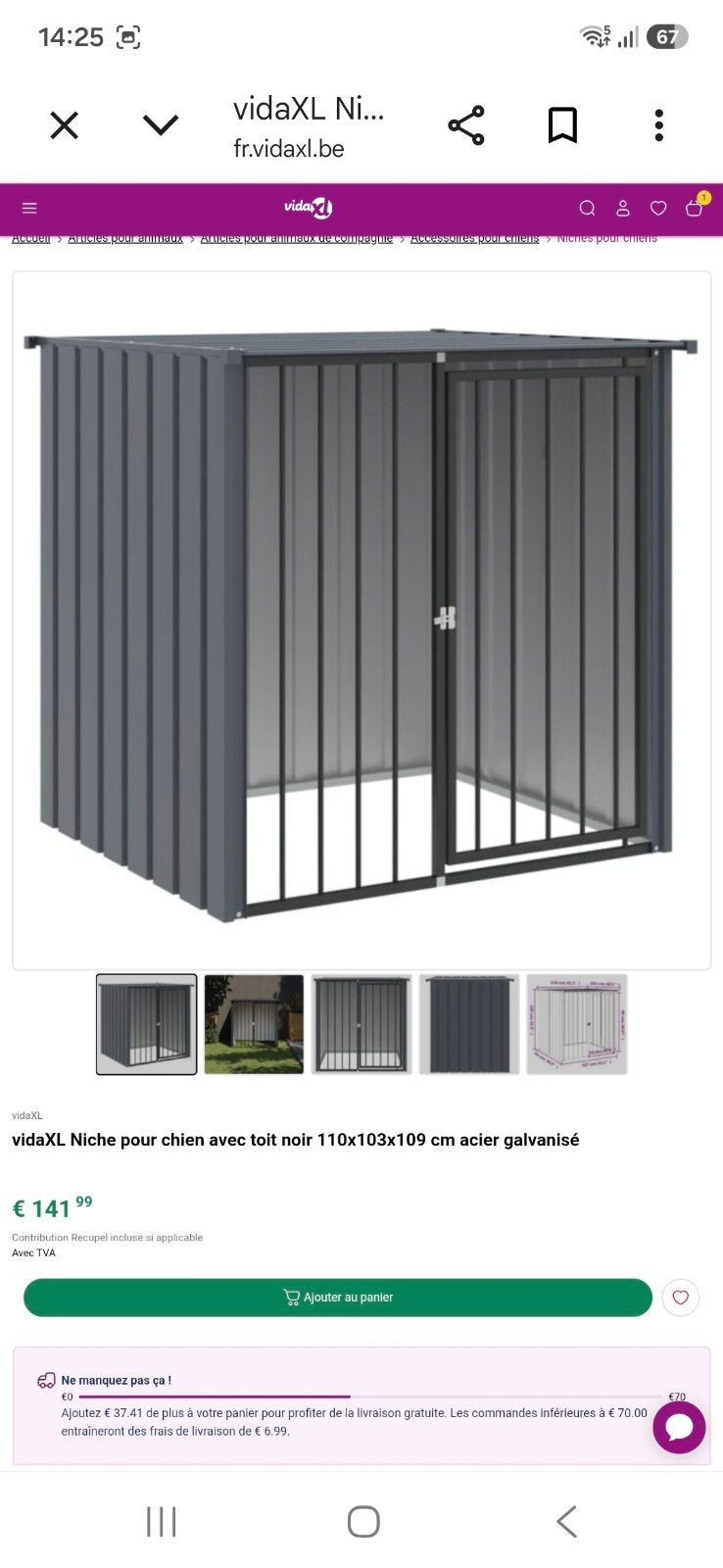 Cage pour chien neuf, Enlèvement, Chien