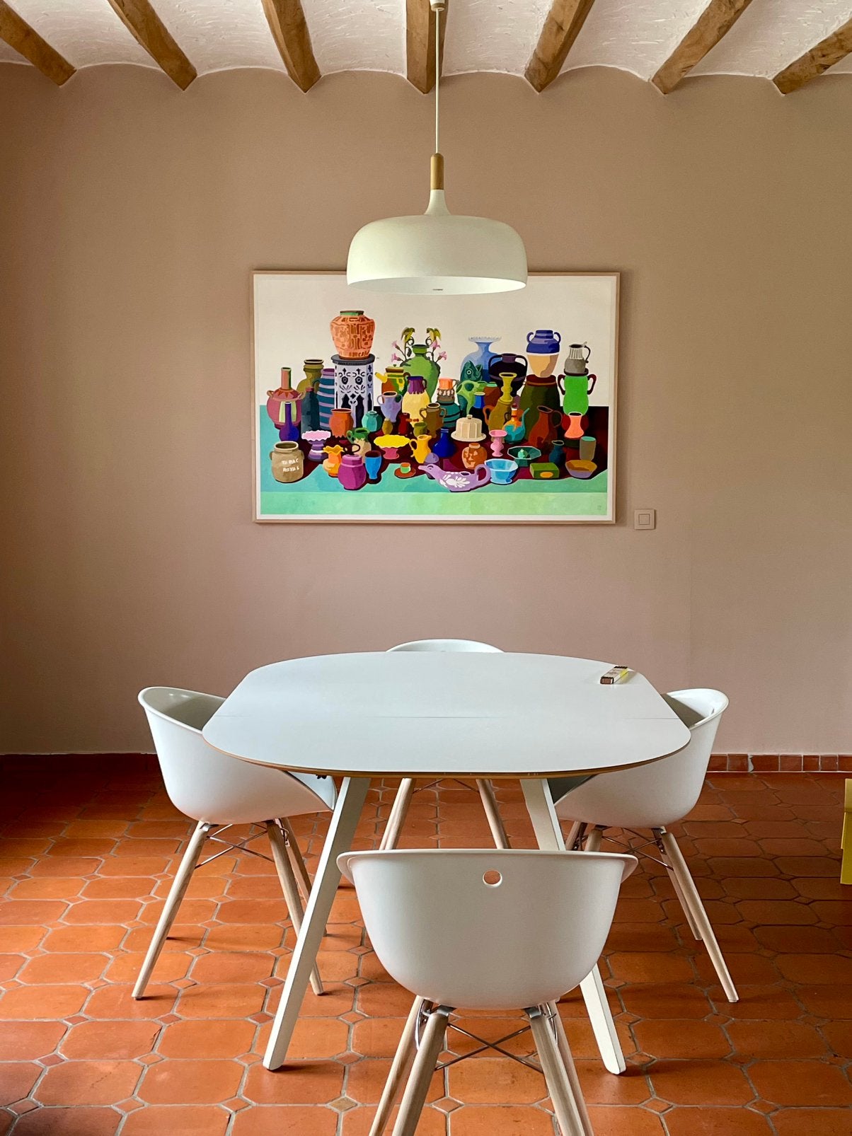 Gratis moet nu weg Eettafel wit merk BoConcept, Huis en Inrichting, Tafels | Eettafels, Ophalen, Zo goed als nieuw, Metaal