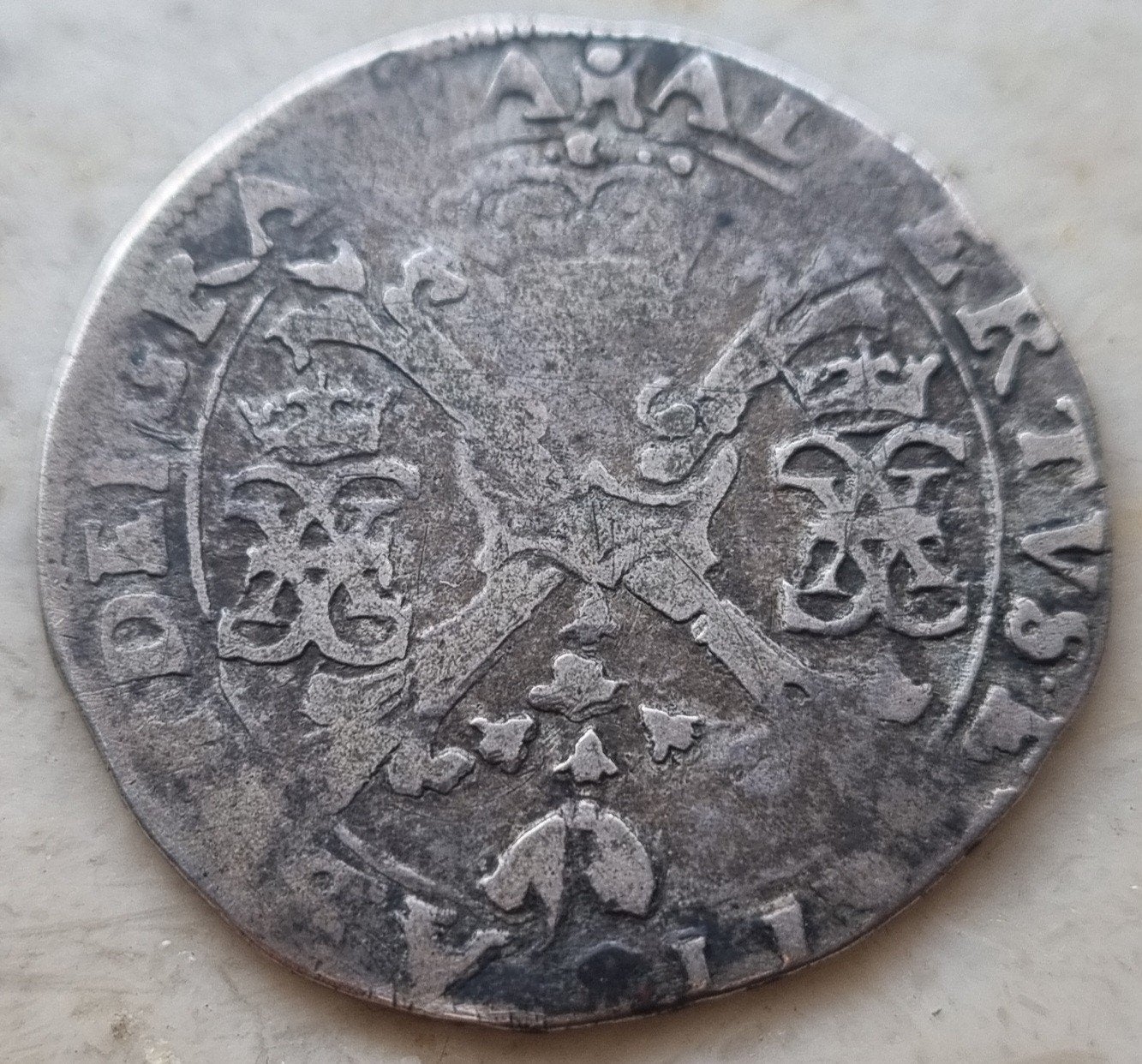 ¼ Patagon 1598-1621 (Doornik) Albrecht & Isabelle, Postzegels en Munten, Ophalen of Verzenden, Losse munt, Zilver