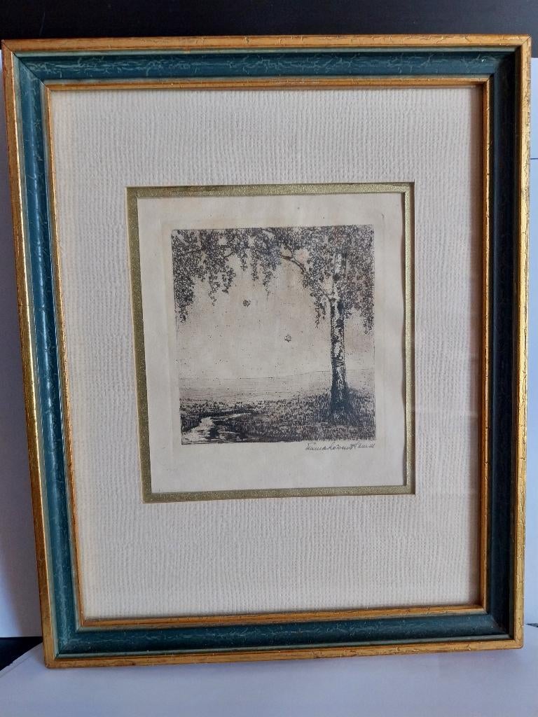 VINTAGE EAU FORTE  DE WILLEM DE SWART DU 19 IEME  SIECLE, Antiquités & Art, Enlèvement ou Envoi