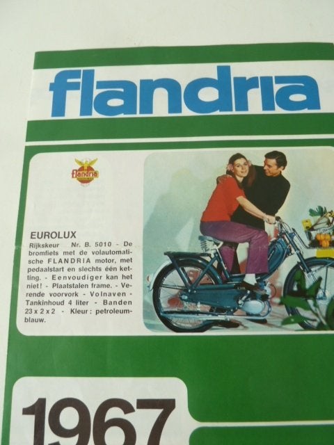 oldtimer bromfietsen FLANDRIA folder brochure, Boeken, Catalogussen en Folders, Ophalen of Verzenden, Folder