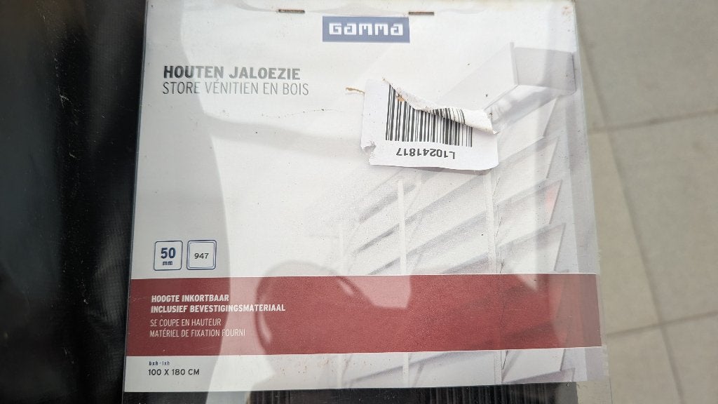 Gamma houten jaloezie 50mm matzwart 100x180 NIEUW, Huis en Inrichting, Stoffering | Gordijnen en Lamellen, Ophalen, Jaloezie, Overige merken
