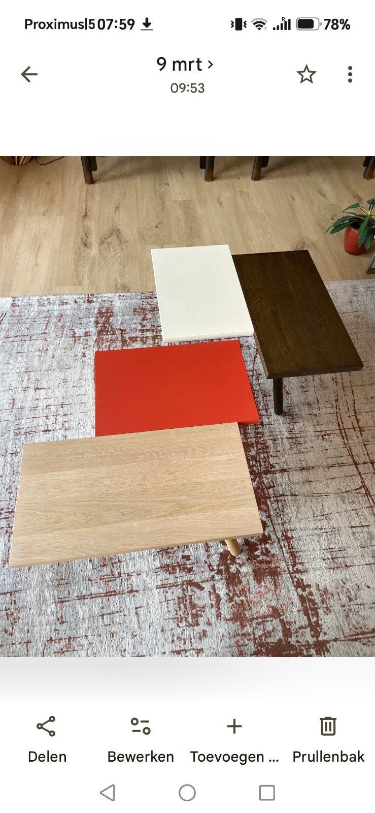 salontafel Leolux, Enlèvement
