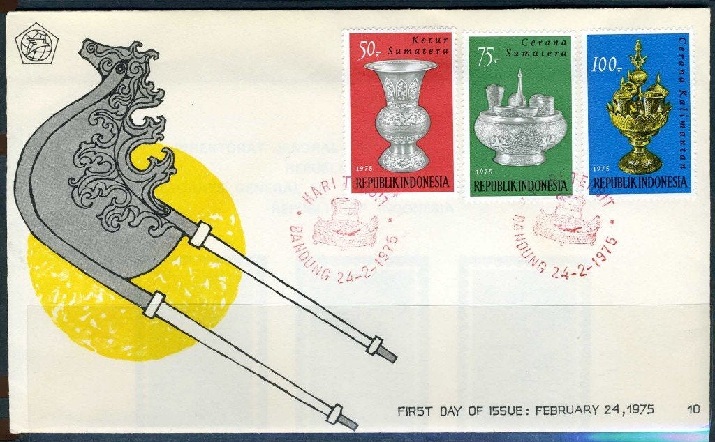 INDONÉSIE : ZB 814/815 FDC 1975 Art indonésien, Envoi, Affranchi, Asie du Sud