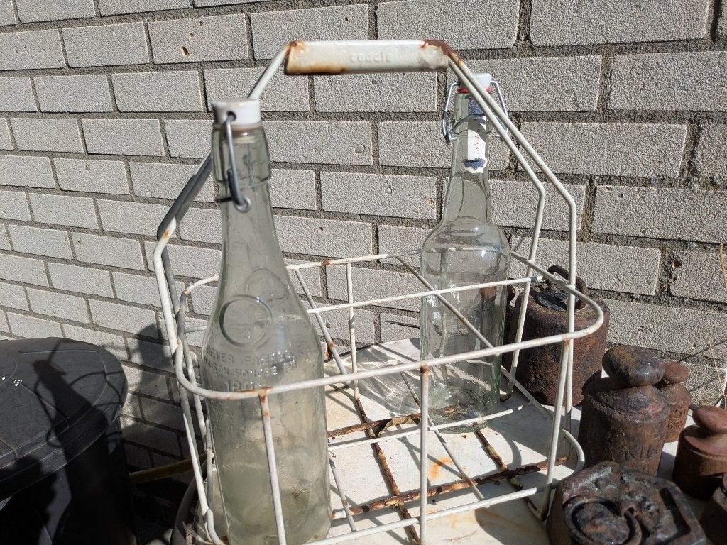 Frans metalen melkflessenrek vintage, Antiek en Kunst, Ophalen