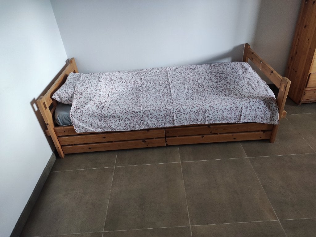 Eenpersoonsbed met lades onder, Ophalen, 200 cm, 90 cm